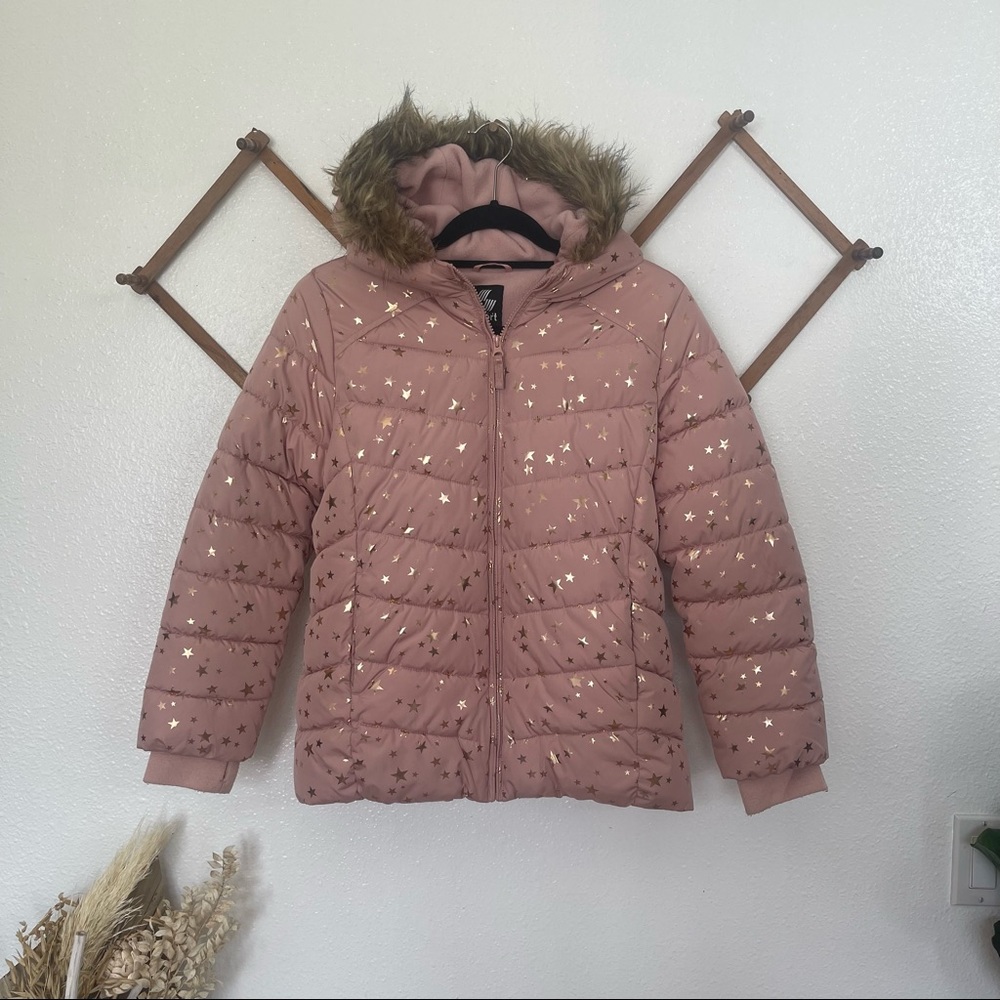 Children’s Place Sport Stars Puffer Jacket With Faux Fur Hoodie